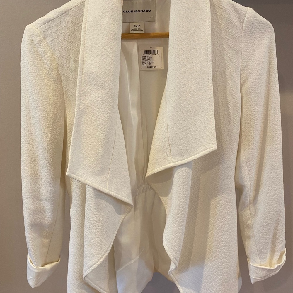 Club Monaco Flowy Ivory Blazer Sweater